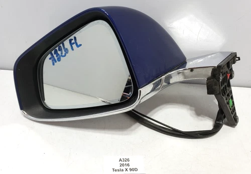 ✅16-20 OEM Tesla Model X Left Driver Side View Mirror Cover Assembly Blue PPSB*