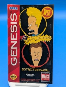 MTV's Beavis and Butt-Head (Sega Genesis, 1994) CIB w/ Manual & Poster Tested
