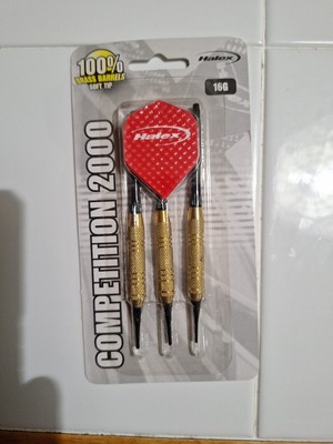 HALEX Competition 2000 16 G''Set Of 3''Brass Barrels Soft Tip Darts NEW Read