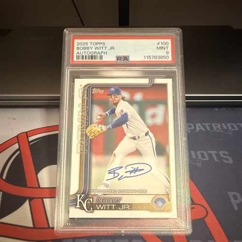 Topps 2025 Series 1 Flagship Real One Autos Bobby Witt Jr. #100 PSA 9