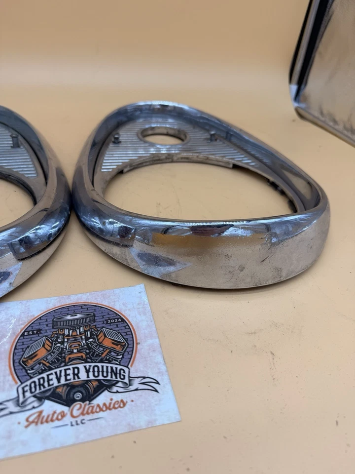 Biseles de faros Buick 1952-54 cromados ORIGINAL Foto 3 de 4