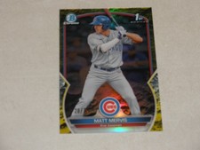 2023 Bowman Chrome Prospects Yellow Lunar Crater Refractor #74 Matt Mervis 28/75