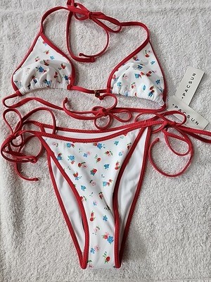 Pac Sun Women's Strawberries String Bikini Size S New