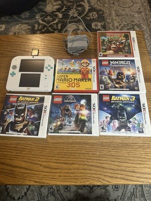 Nintendo 2DS Sea Green Bundle - 6 Games, Charger, No Stylus, 128 GB SD Card