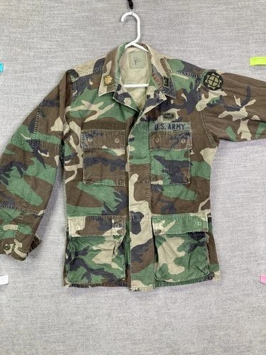 Vintage US Army M81 Woodland BDU Jacket Small Regular LTC Airborne Engineer - product listing photo