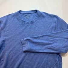 Mizzen+Main Performance Long Sleeve Modal Blend Crewneck Pullover Blue Medium