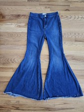 We The Free People Flared Jeans Womens 28 High Rise Bell Bottom Blue Stretch