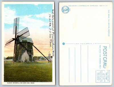 Oldest Windmill On Cape Cod Massachusetts Postcard