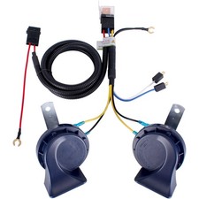 FARBIN 12V Loud Dual-Tone Waterproof Car Horns Electric Snail Horn Kit