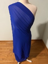 Royal Blue Sheer Chiffon Indian Dupatta Shawl Sari Wrap Scarf OS