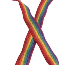 Vintage Rainbow Suspenders X Back Chromed Clips Pride West Germany 1" Clown Suit