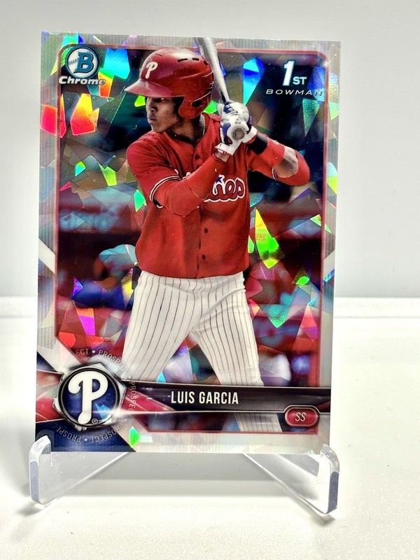 LUIS GARCIA PHILLIES 2018 BOWMAN CHROME 1ST BOWMAN ATOMIC REFRACTOR ROOKIE CARD
