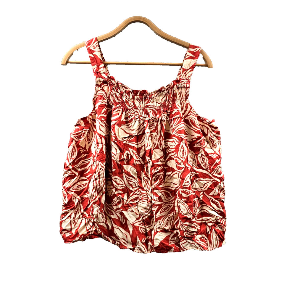 Suzanne Grae Top Womens Blouse Size 10 Tan Brown Cream Sleeveless Square Neck