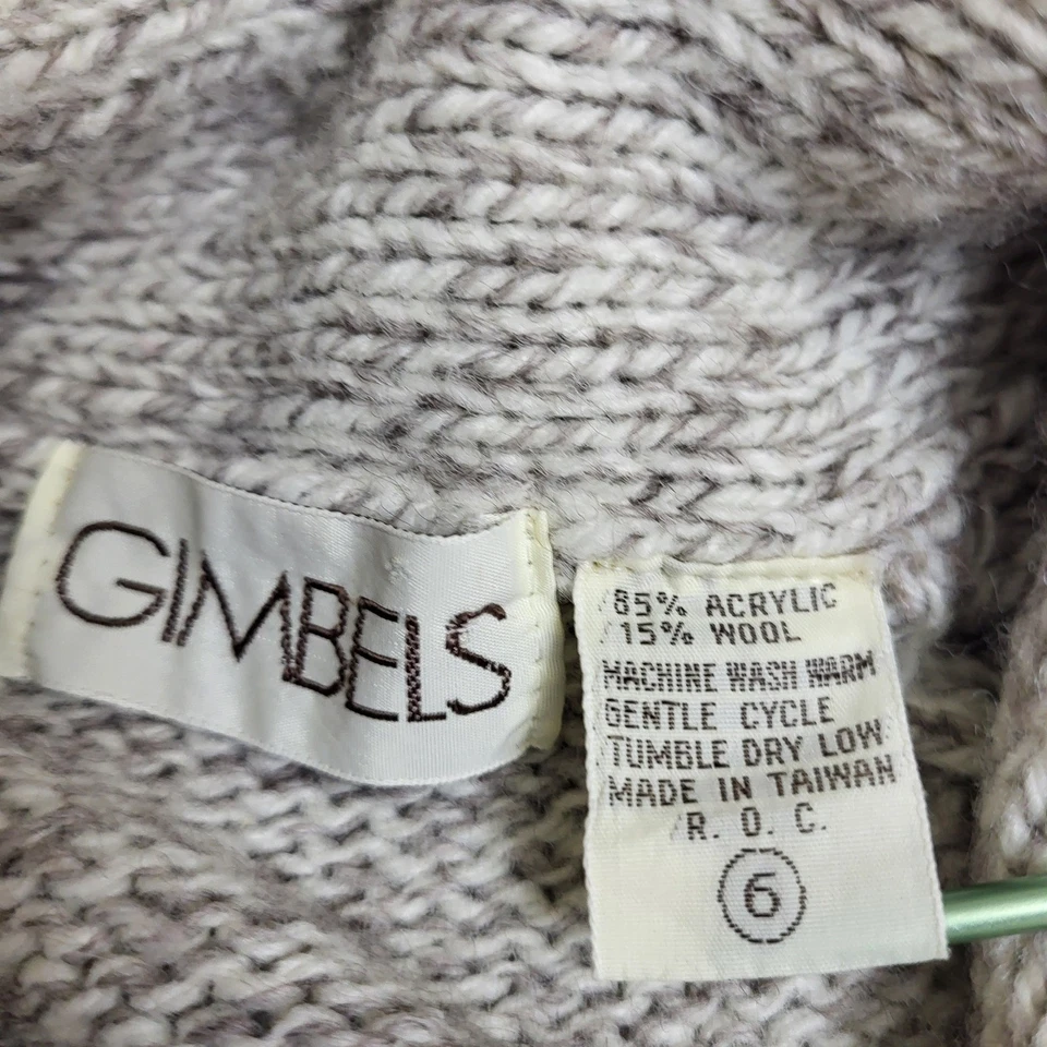 Cárdigan Suéter Avena Acogedor Cabincore De Colección Gimbels Niños 6 Chal Cuello Abuelo Foto 4 de 4