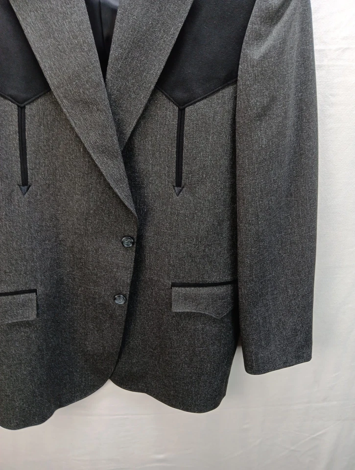 Circle S Boise Heather Gray Western Suit Jacket Men's 48 Long - Image 3 of 4
