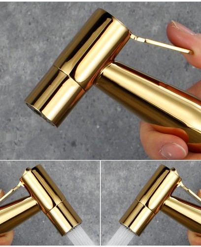 Luxury Titanium Gold Handheld Bidet Sprayer Stainless Steel Hose Holder Set & - Picture 8 of 12