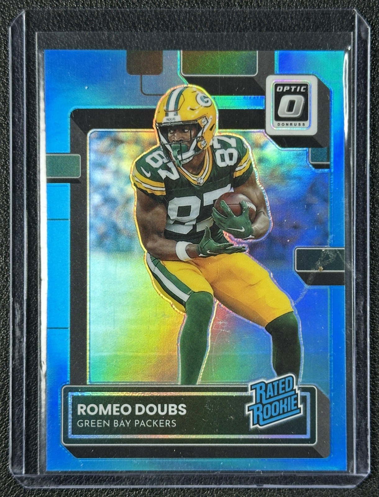 ROMEO DOUBS 2022 PANINI DONRUSS OPTIC #235 AQUA RC RATED ROOKIE 291/299 PACKERS