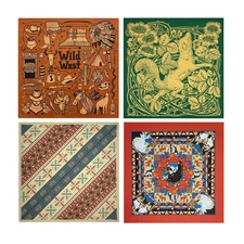 Bycc Bynn 4-Pack 100% Cotton Bandana Set, Vintage Graphic Print, 22x22 inches...