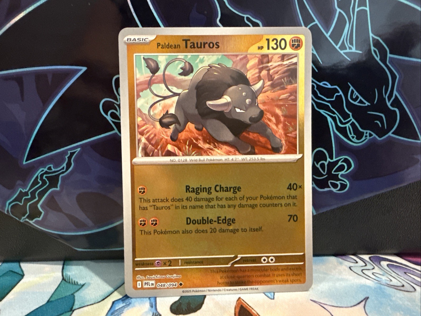 Pokémon TCG Paldean Tauros 048/094 Phantasmal Flames Reverse Holo NM