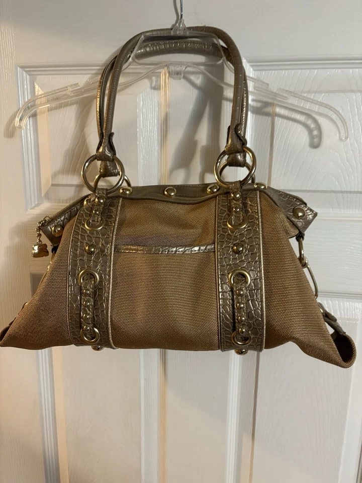 Kathy Van Zeeland Gold And Taupe Purse - Image 2 of 4
