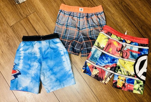Lot of 3 Boys Swimming Trunks Size 5-6 & 5t Kids Clothes GREAT CONDITION - Picture 2 of 2
