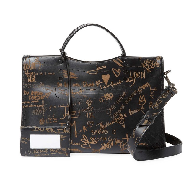 balenciaga black graffiti bag