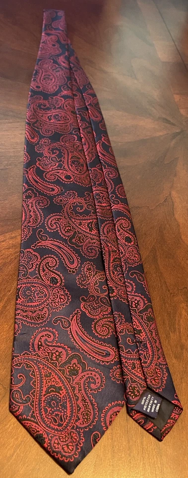 Corbata Stafford roja azul 100 % poliéster para hombre hecha en China Foto 3 de 4