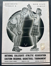 1944 NCAA EAST REGIONAL BASKETBALL PROGRAM w/TICKET STUB OHIO STATE DARTMOUTH