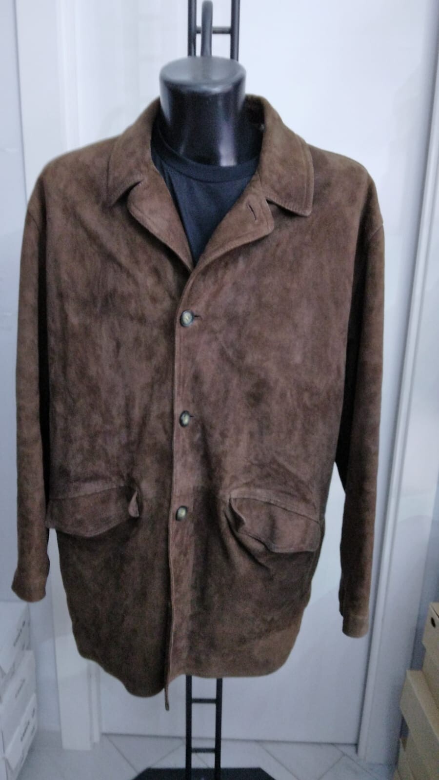 HERRY&MOORE Men's Dark Brown Real Leather Jacket Size 52 PG117LZ-image