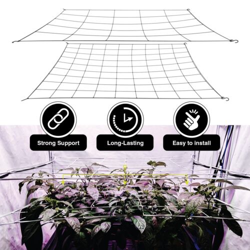Scrog Net for grow tents flexible trellis plant netting 2 pack 4in and 6in nets