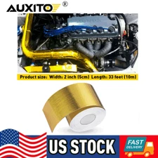 2" 33FT Gold Intake Heat Reflective Tape Wrap Self-adhesive High Temperature US