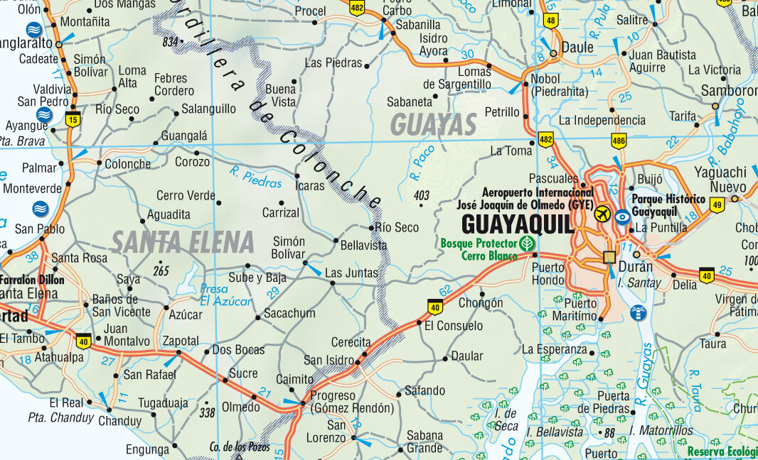 Thumbnail - Borch Map Ecuador (land-)karte Mehrfarbendruck. Gefalzt 2 S. Deutsch
