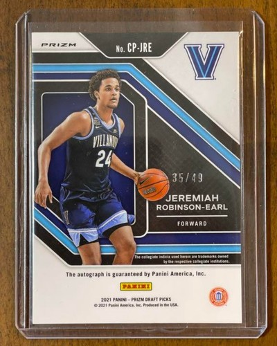 202 Panini Prizm Jeremiah Robinson-Earl Villaova Wildcats RC Auto /49 #CP-JRE - Picture 20 of 24