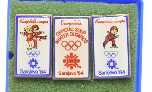 1984 CAMPBELL'S SOUP KIDS SARAJEVO WINTER OYLMPICS 6 PIN SET - Picture 2 of 6