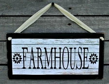 Farmhouse Hanging Wall Sign Primitive Rustic Farmhouse Decor 6" X 12"