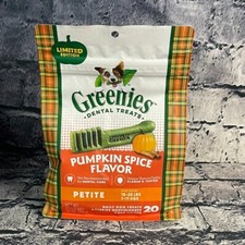 GREENIES Pumpkin Spice petite Size Dental Dog Treats For Dogs 15-25 lbs.