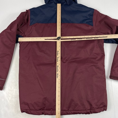 Columbia Jacket Mens Medium Red Omni Tech Omni Heat Puffer Hooded Hiking Skiing - Picture 11 of 13