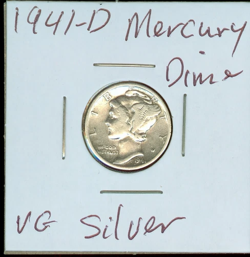 1941 -D Silver Mercury Dime VG