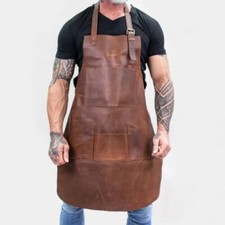 Dark Brown Real Leather Apron Butcher Apron Cook Apron BBQ Apron Cooking Apron
