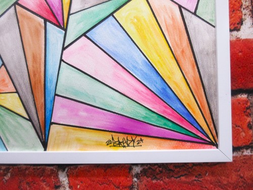 18x24 ORIGINAL KALEIDOSKOP SIGNIERT AQUARELL GEMÄLDE/ZEICHNUNG. Brady 2024 - Bild 4 von 8