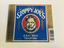 SLOPPY JOE’S KEY WEST BEER LABEL, PITTSBURGH PENNSYLVANIA, ERNEST HEMINGWAY 