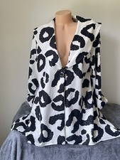Seven Karat Black White Cow Print Poncho Blazer Jacket Womens Sz 1x