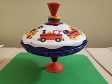 Vintage Spinning Toy Tops LBZ Metal Plastic Push Knob toys and train retro