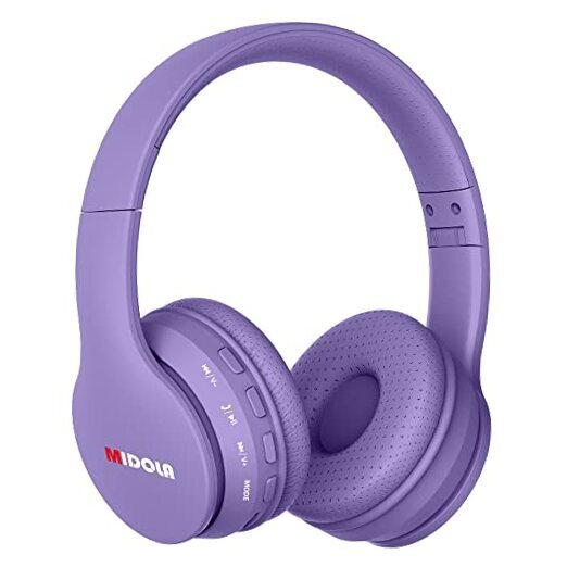 Kids Headphones Bluetooth 5.3 Wireless 60H Play Time Volume Limit Light Purple