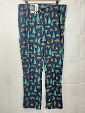 Trinity Collection Men's Blue Camping Bear Multicolor Drawstr Sleep Lounge Pants
