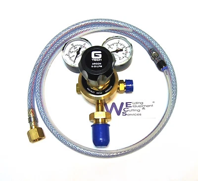 GTECH MIG Welding Gas Regulator with 4mm Hobby Welder Adaptor Hose Kit ARGON CO2