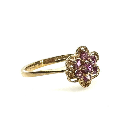 9ct Gold Ruby Ring Yellow Gold Ruby Ring Ruby Flo… - image 19