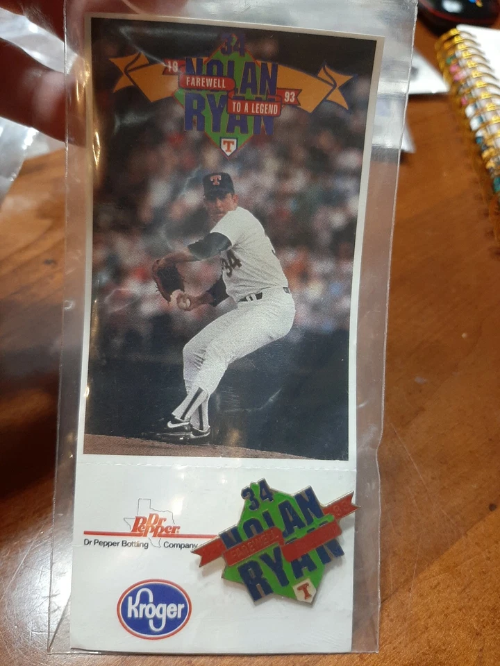 Nolan Ryan 1993 # 34 Farewell to a Legend Pin Series Sponsored by Dr. Pepper cap - Image 3 of 4