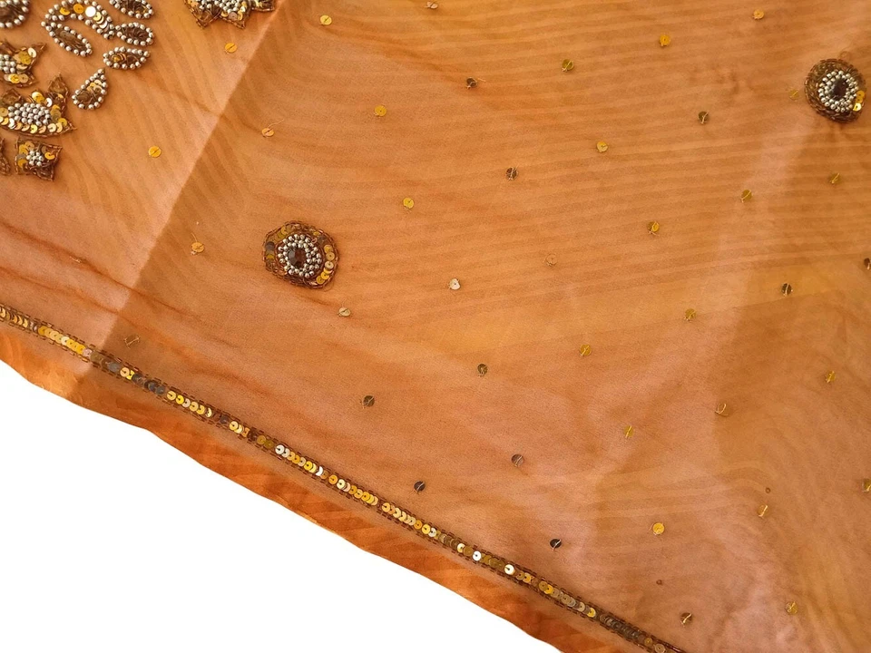 Bufanda Georgette Dupatta vintage india bordada estola larga para mujer LD7197 Foto 4 de 4