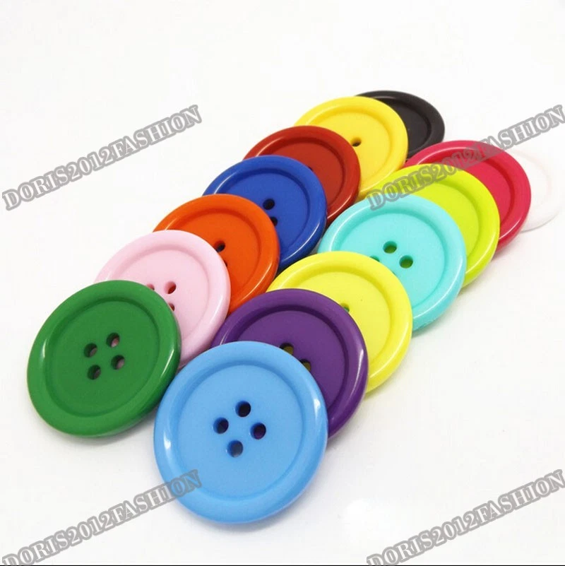5pcs/lots Large Resin Coat Sewing 4-holes Round Buttons DIY 34mm 38mm 44mm 50mm  - Image 2 of 4
